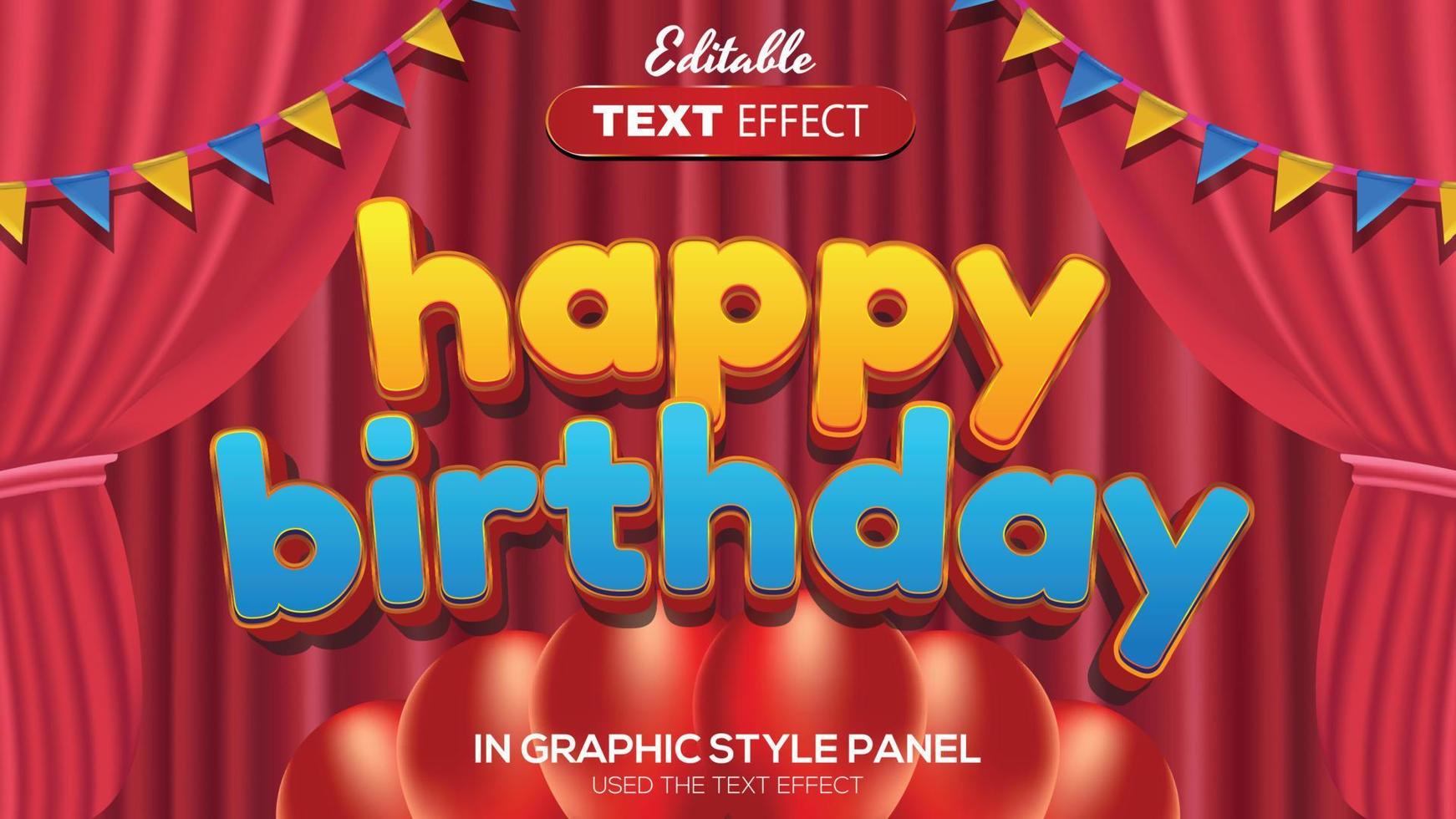 3D editable text effect festival theme vector