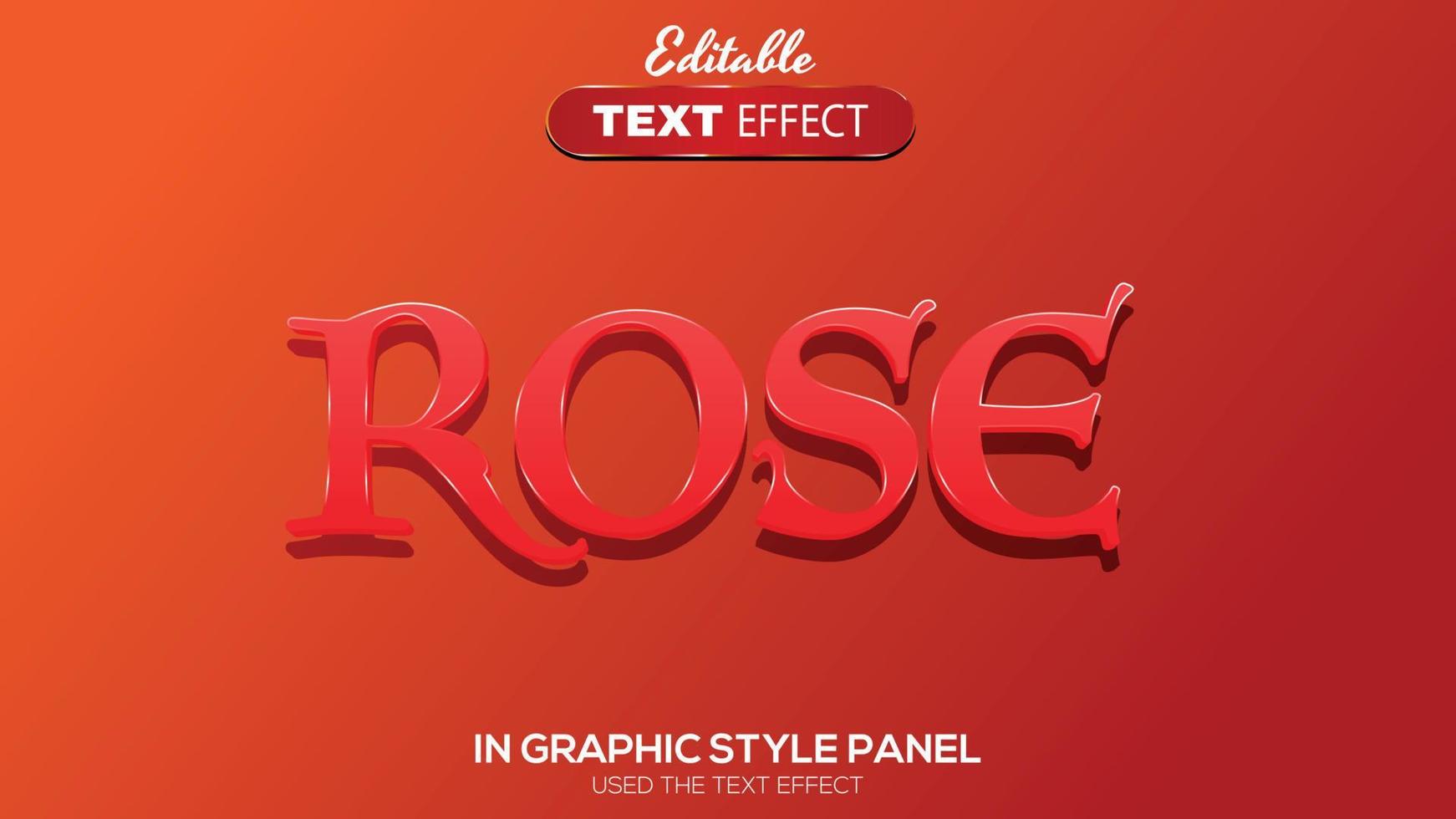 3D editable text effect rose theme vector