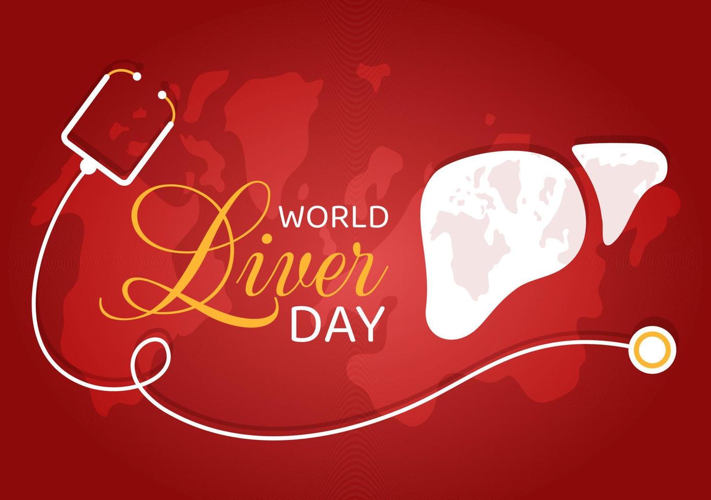 World Liver day on April 19th Illustration to Raise Global Awareness of Hepatitis in Flat Cartoon Hand Drawn for Web Banner or Landing Page Templates vector