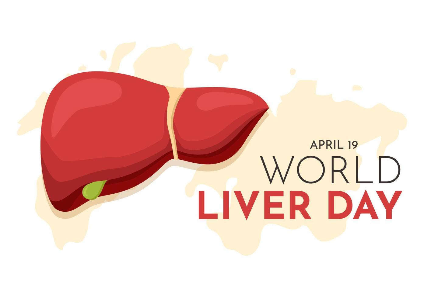 World Liver day on April 19th Illustration to Raise Global Awareness of Hepatitis in Flat Cartoon Hand Drawn for Web Banner or Landing Page Templates vector