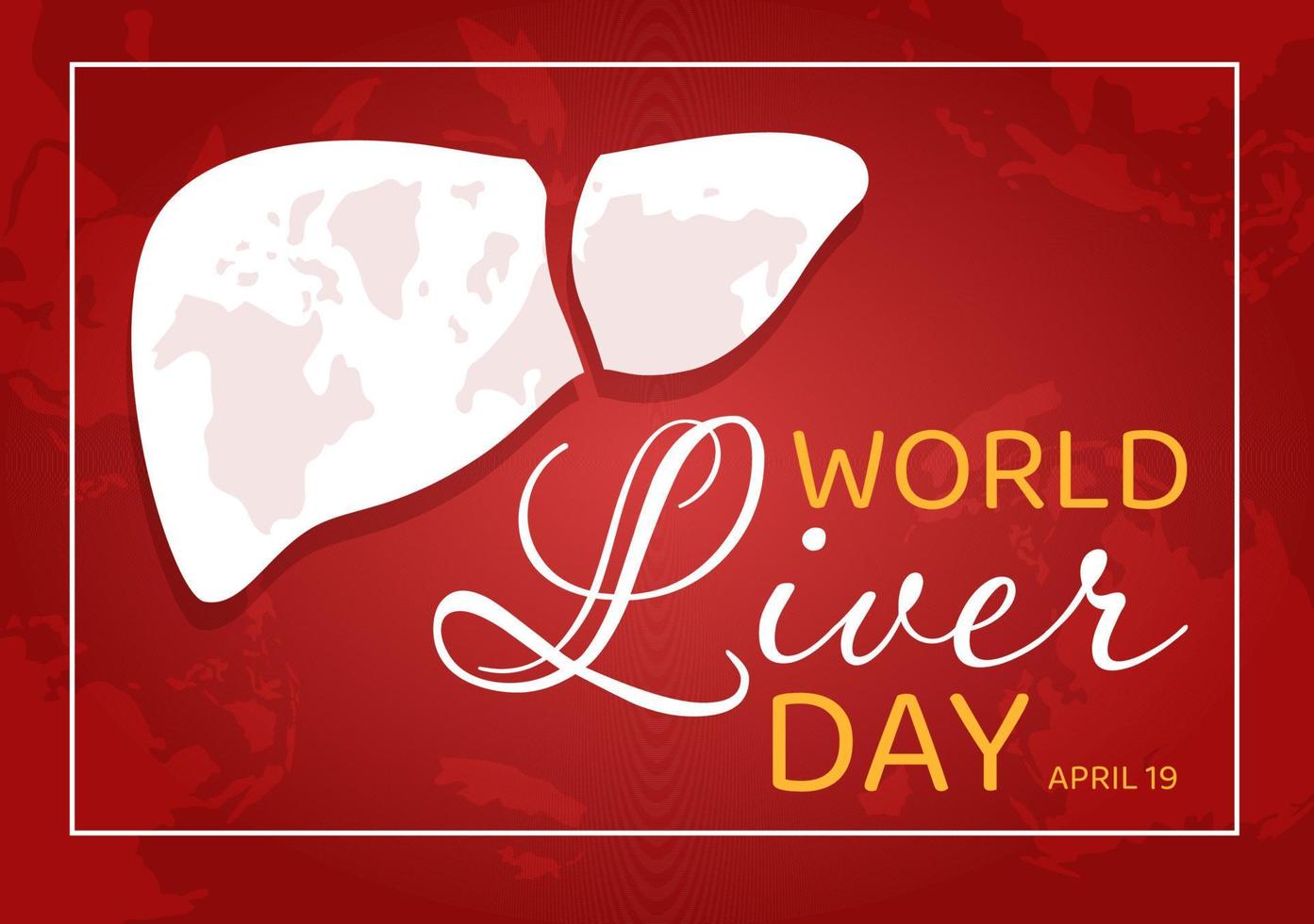 World Liver day on April 19th Illustration to Raise Global Awareness of Hepatitis in Flat Cartoon Hand Drawn for Web Banner or Landing Page Templates vector