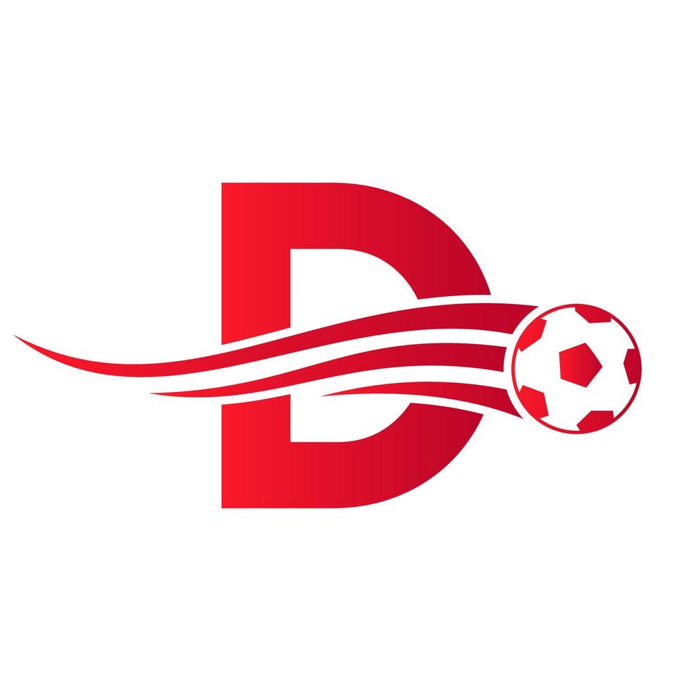 logotipo de fútbol en el cartel de la letra d. emblema del club de fútbol concepto de icono del equipo de fútbol vector