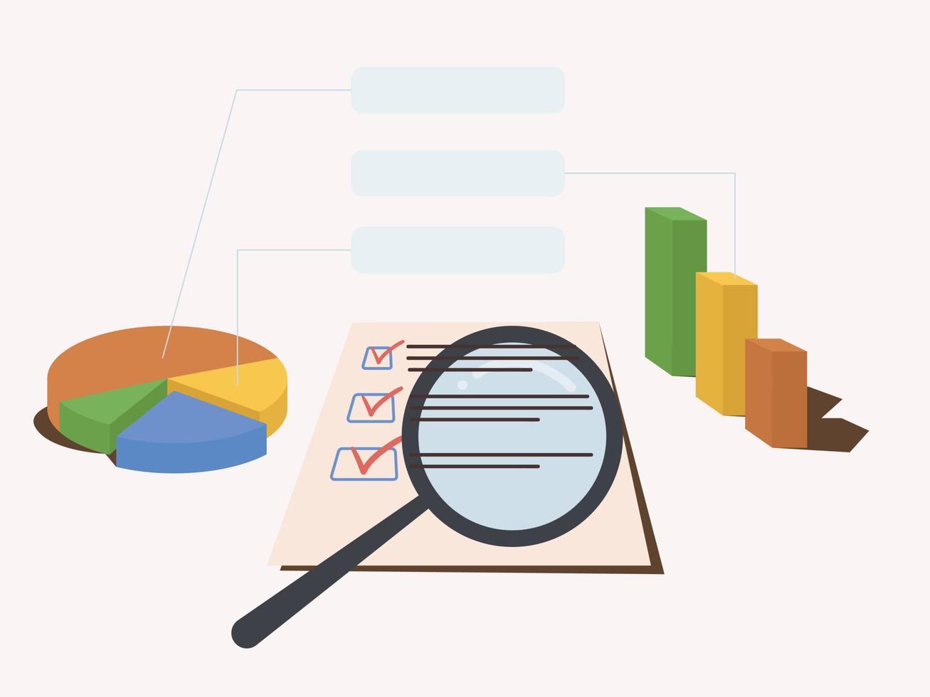Business document with financial growing graph. business analysis vector