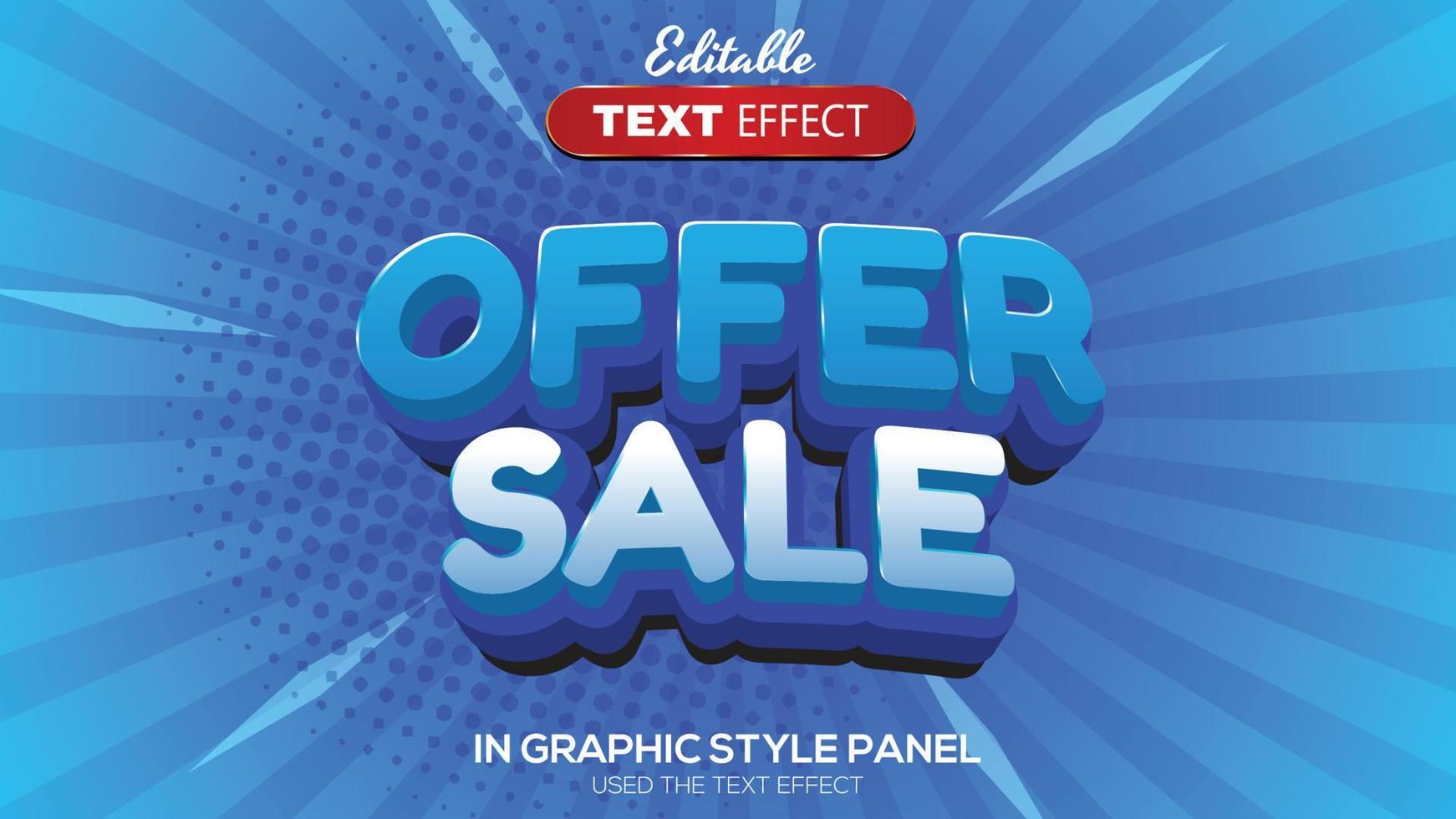 Tema de venta de oferta de efecto de texto editable 3d vector