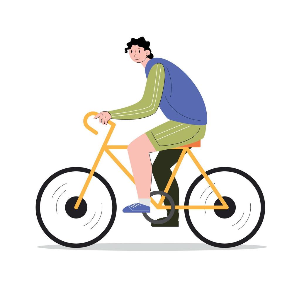 personaje gente montando bicicleta vector ilustración