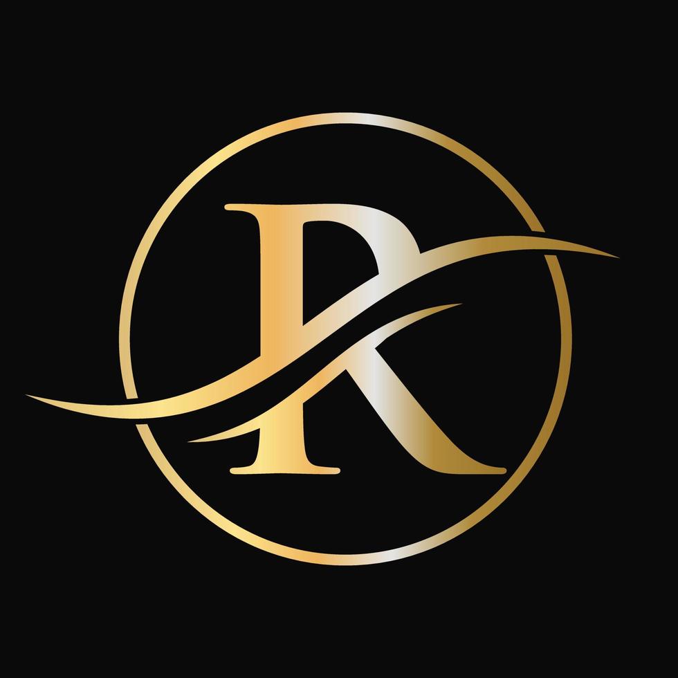 Letter R Logo Design for business and company identity with luxury concept vector