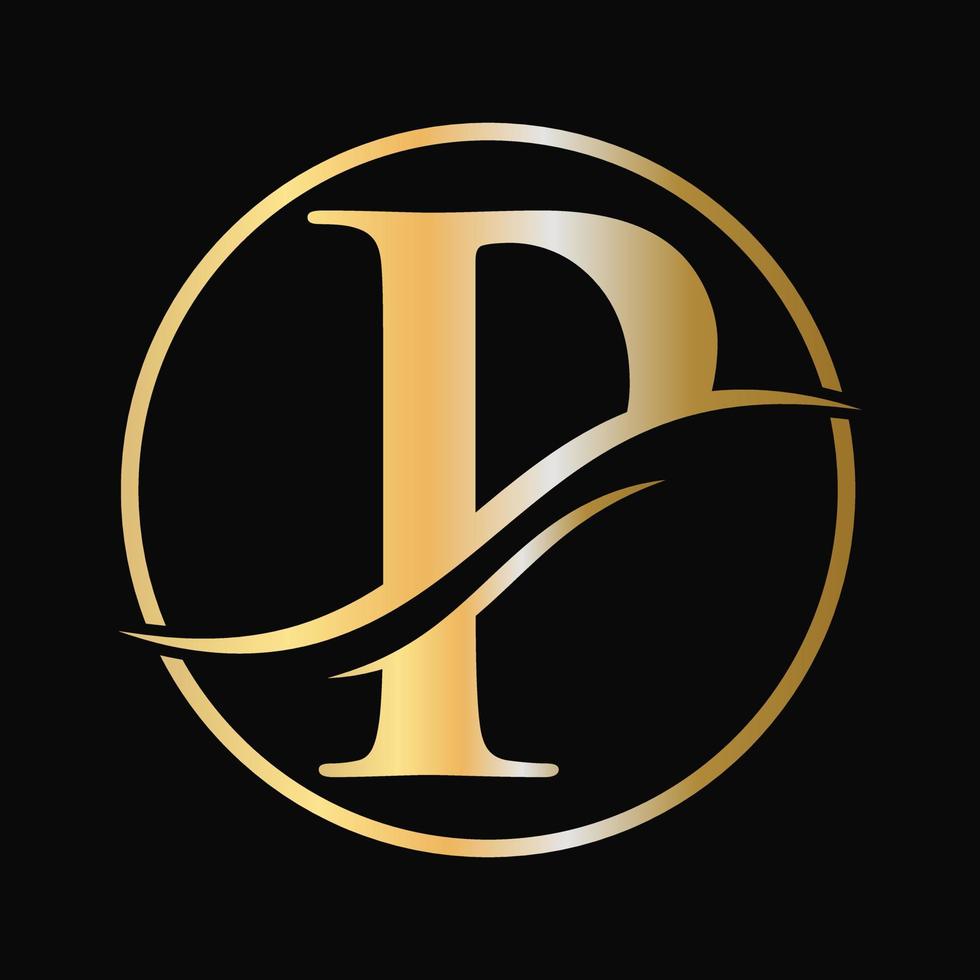 Letter P Logo Design for business and company identity with luxury concept vector