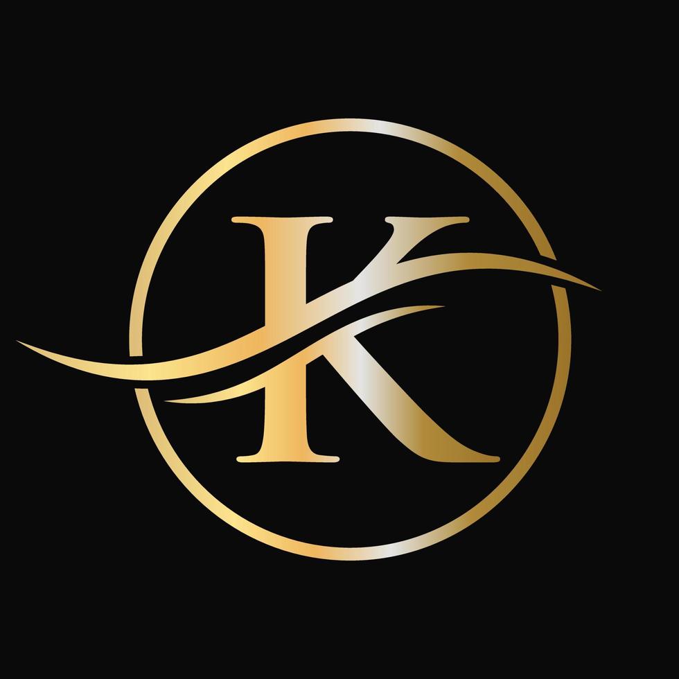 Letter K Logo Design for business and company identity with luxury concept vector