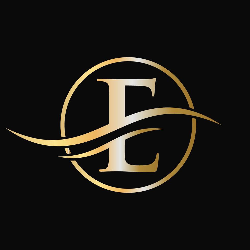 Letter E Logo Design for business and company identity with luxury concept vector