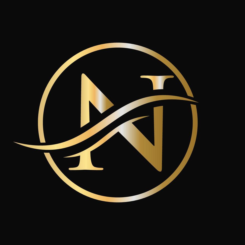 Letter N Logo Design for business and company identity with luxury concept vector
