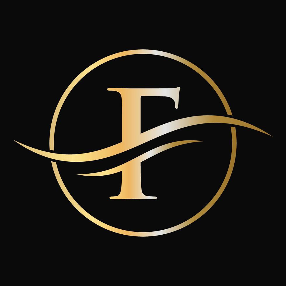 Letter F Logo Design for business and company identity with luxury concept vector