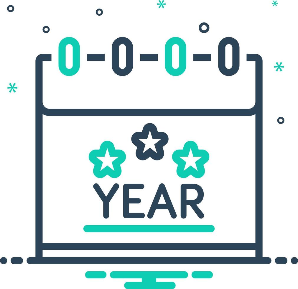 mix icon for year vector