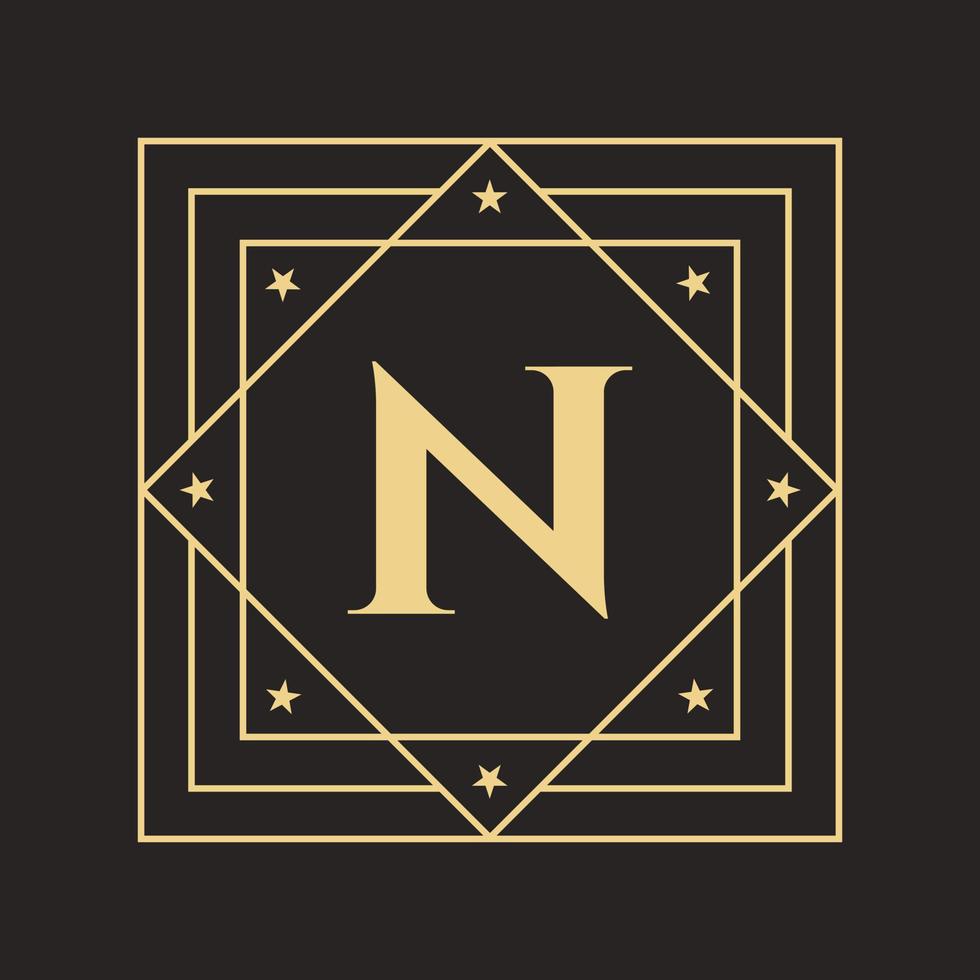 Creative Letter N Logo with Elegant and Stylish Luxury Concept ...