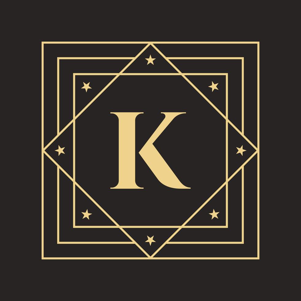 Creative Letter K Logo with Elegant and Stylish Luxury Concept. Initial Luxurious Logo Template vector