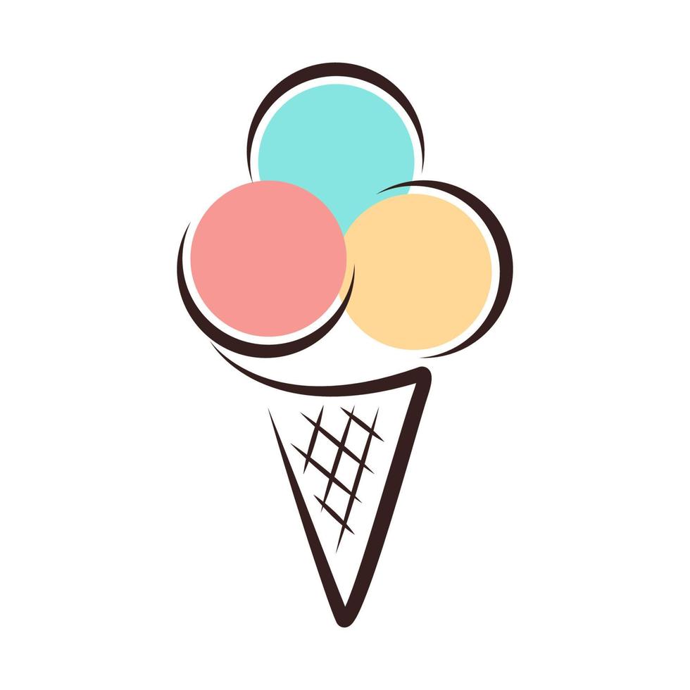 Ice cream icon logo design vector