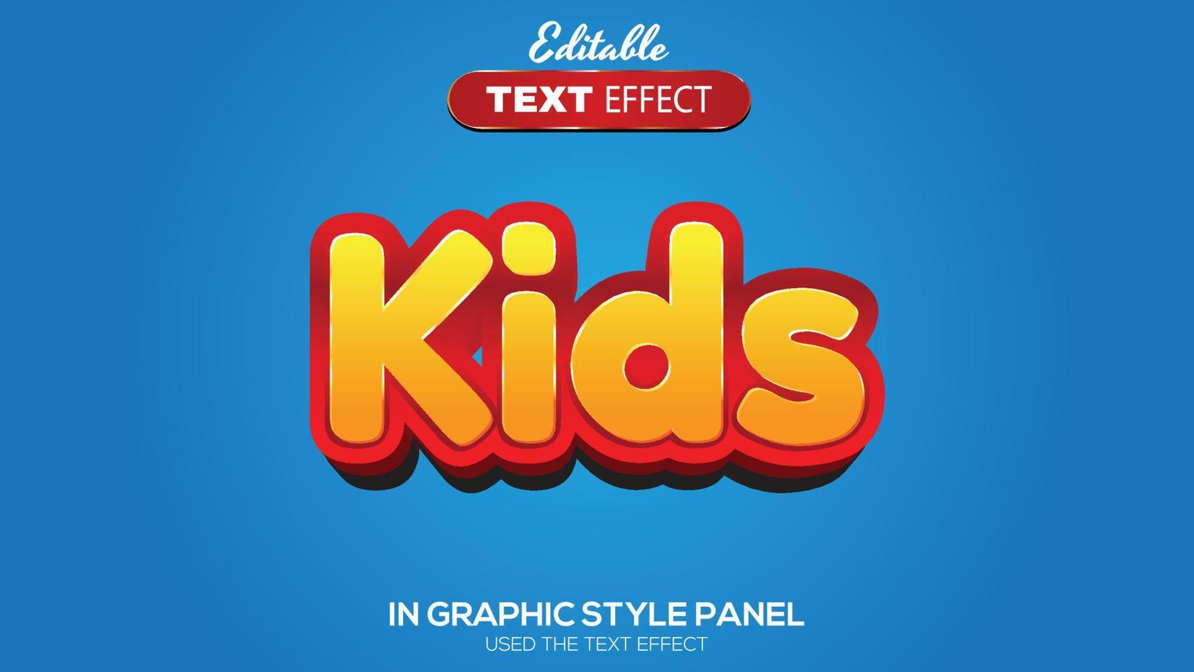 3D editable text effect kids theme vector