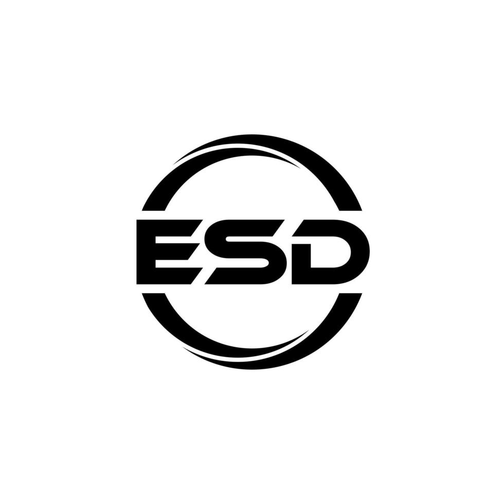 ESD letter logo design in illustration. Vector logo, calligraphy designs for logo, Poster, Invitation, etc.