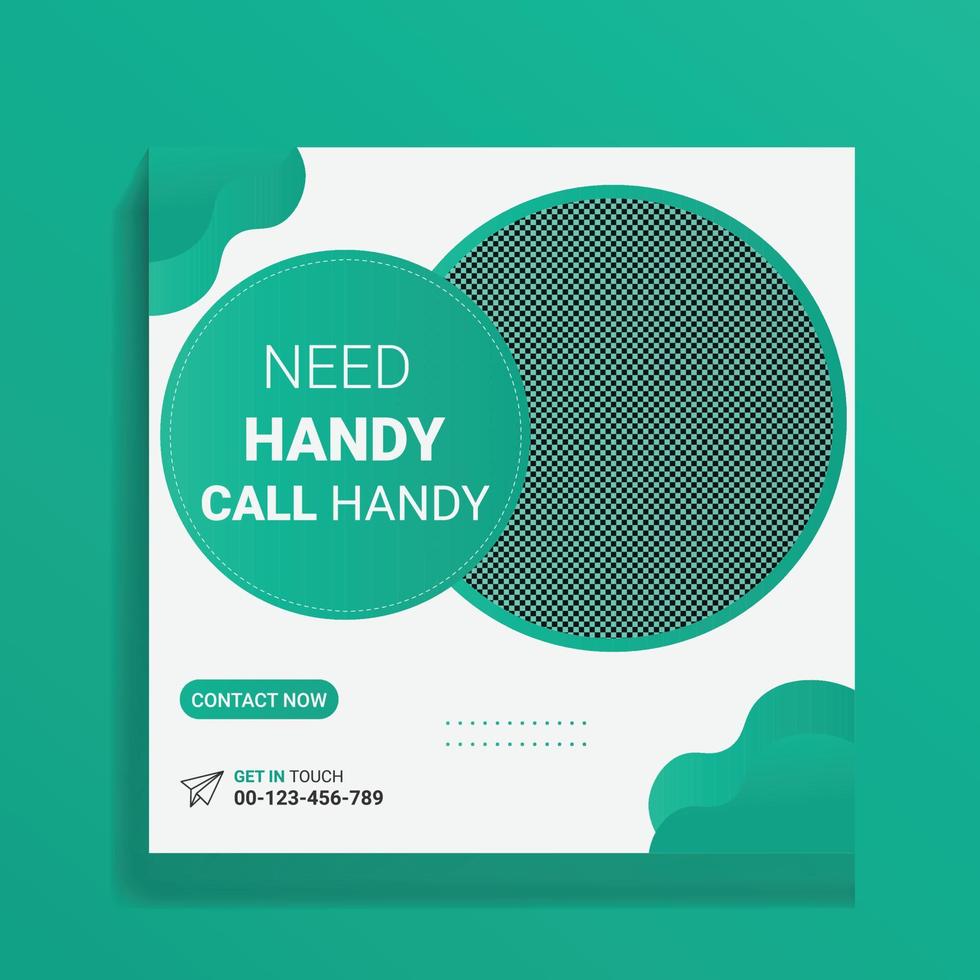 Creative and colorful Handyman services social media banner design Template vector