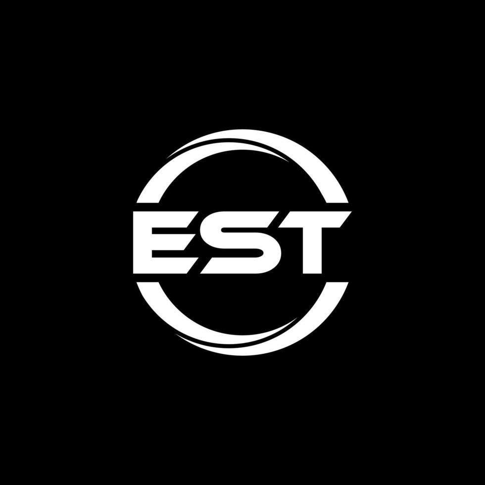 EST letter logo design in illustration. Vector logo, calligraphy designs for logo, Poster, Invitation, etc.