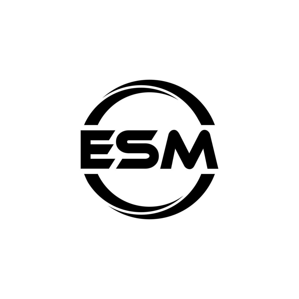 ESM letter logo design in illustration. Vector logo, calligraphy designs for logo, Poster, Invitation, etc.