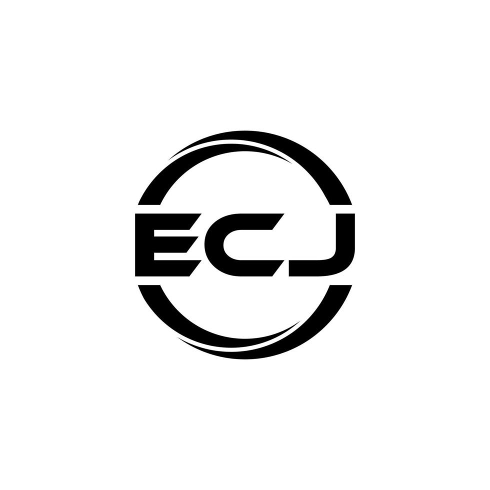 ECJ letter logo design in illustration. Vector logo, calligraphy designs for logo, Poster, Invitation, etc.