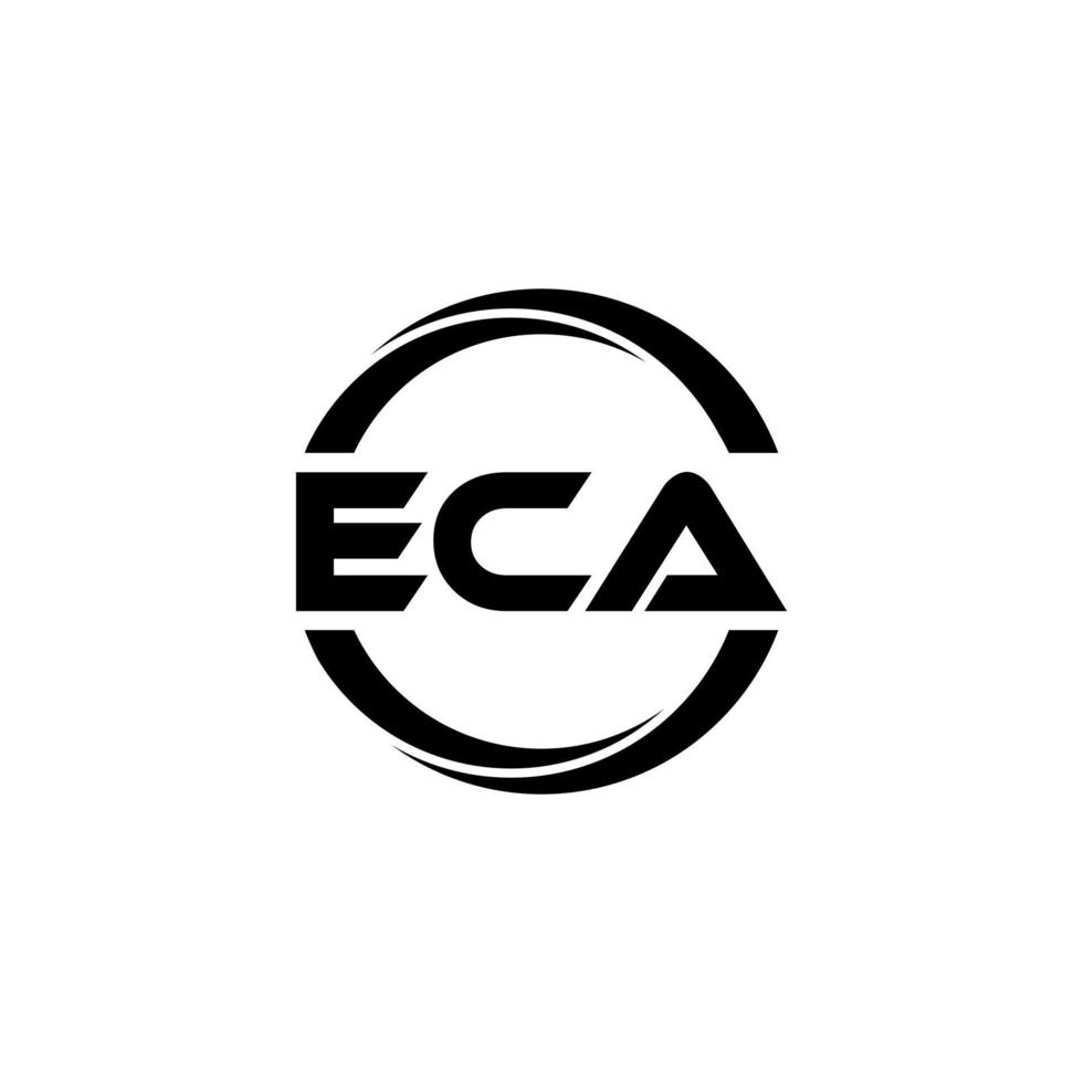 ECA letter logo design in illustration. Vector logo, calligraphy designs for logo, Poster, Invitation, etc.