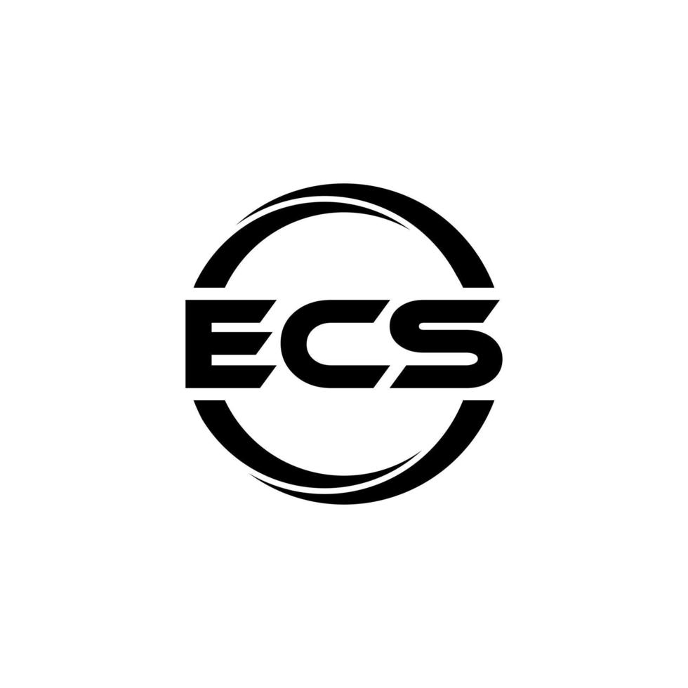 ECS letter logo design in illustration. Vector logo, calligraphy designs for logo, Poster, Invitation, etc.