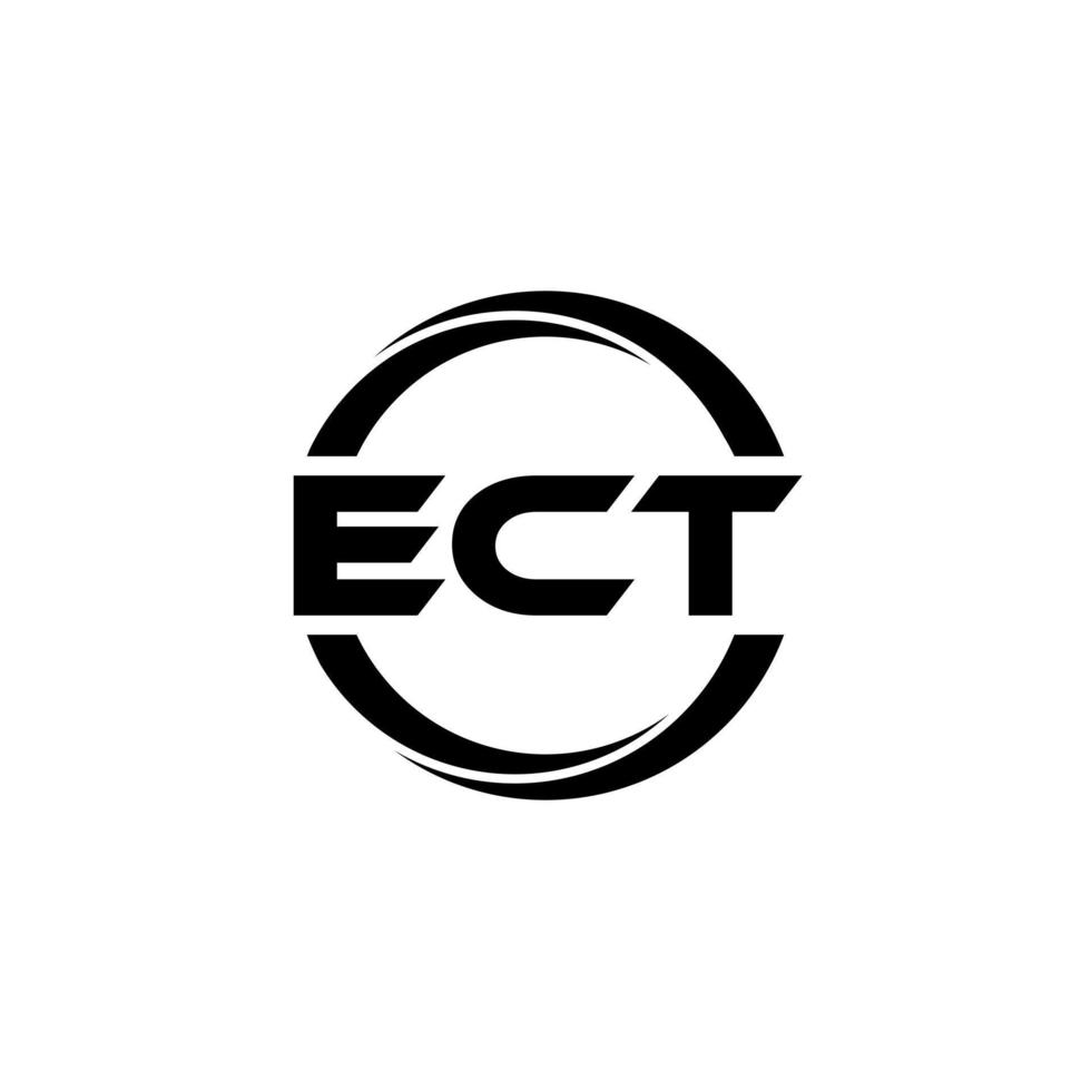 ECT letter logo design in illustration. Vector logo, calligraphy designs for logo, Poster, Invitation, etc.