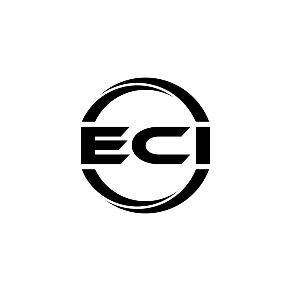 ECI letter logo design in illustration. Vector logo, calligraphy designs for logo, Poster, Invitation, etc.