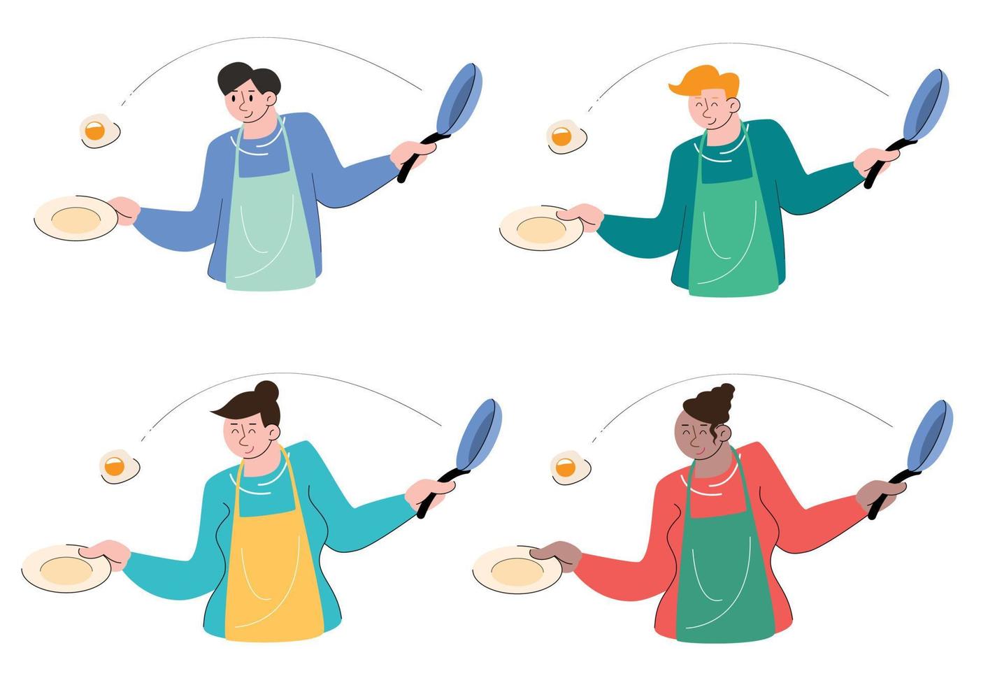 character people cooking vector illustration