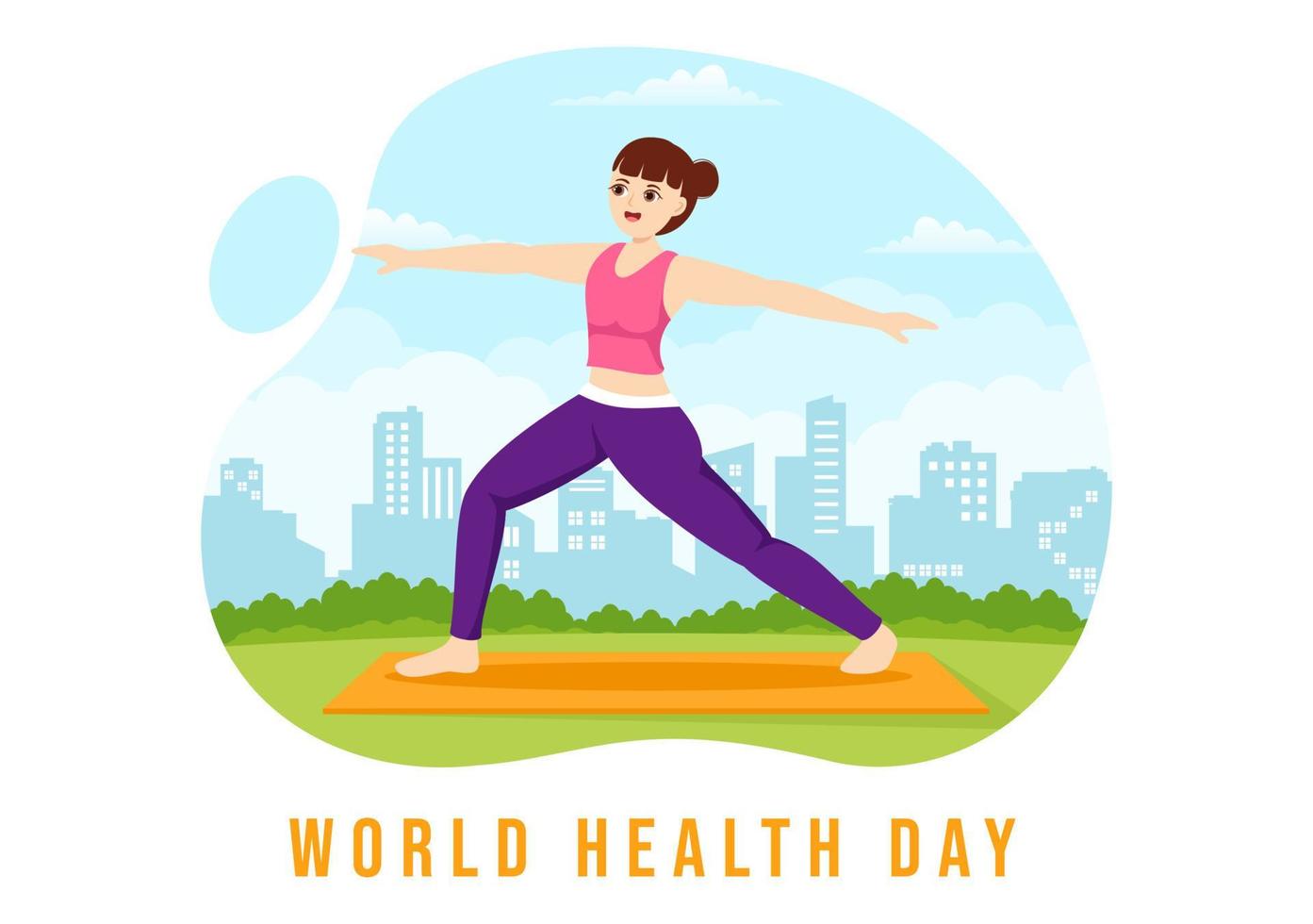 World Health Day on April 7th Illustration with Earth and HealthCare for Web Banner or Landing Page in Flat Cartoon Hand Drawn Templates vector