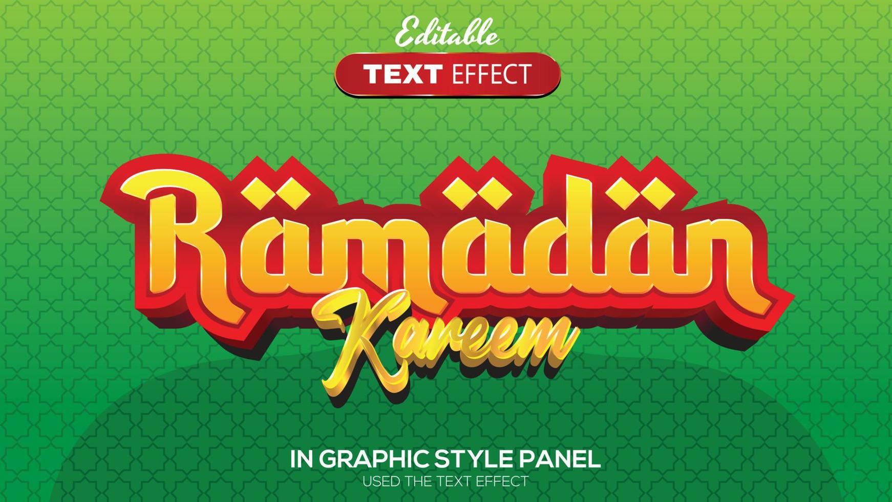 3D editable text effect ramadan theme vector