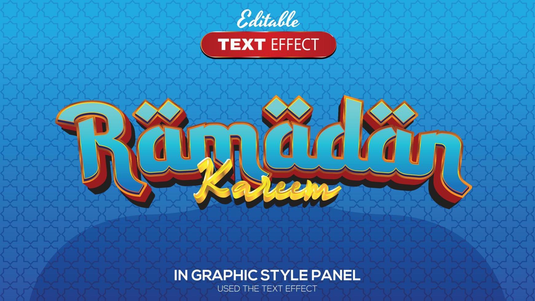 3D editable text effect ramadan theme vector