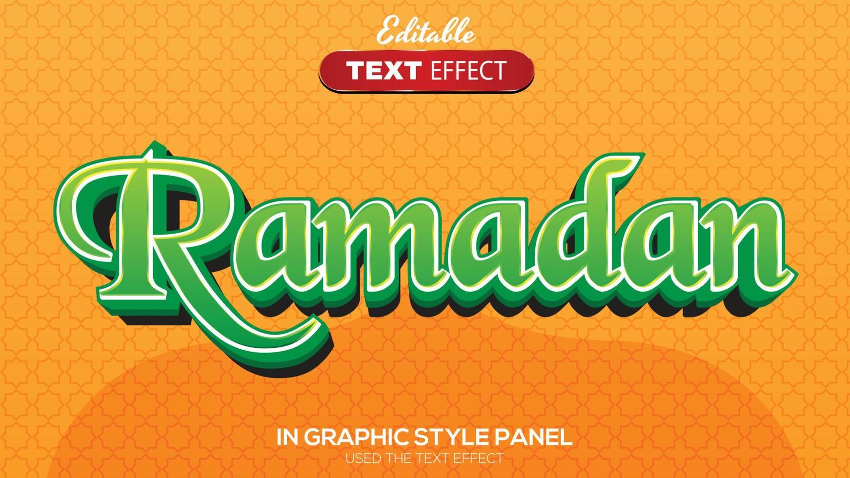 Tema de ramadán con efecto de texto editable en 3d vector