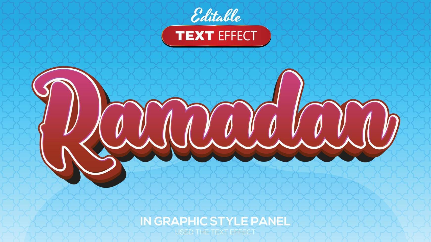 Tema de ramadán con efecto de texto editable en 3d vector