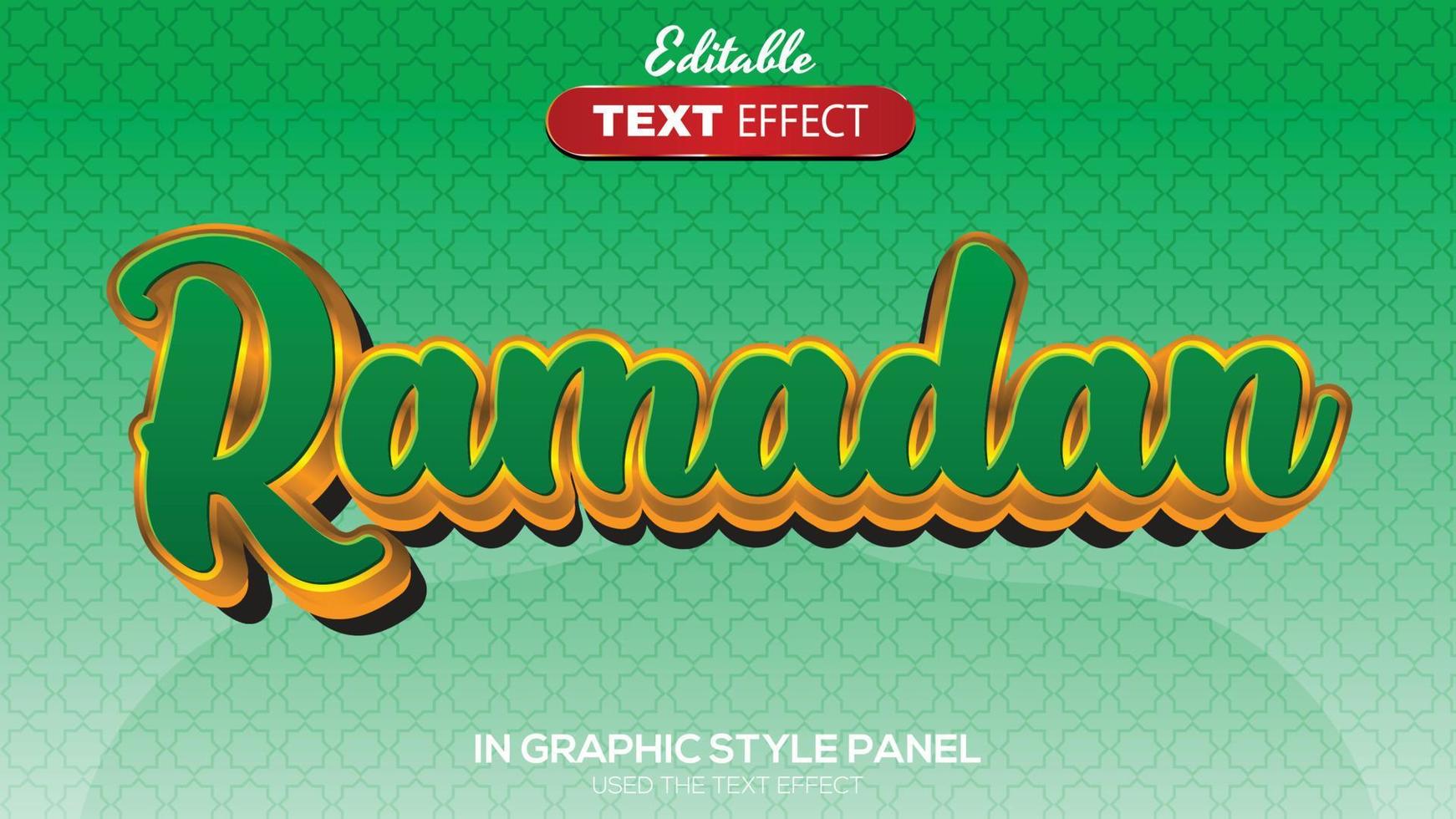 3D editable text effect ramadan theme vector