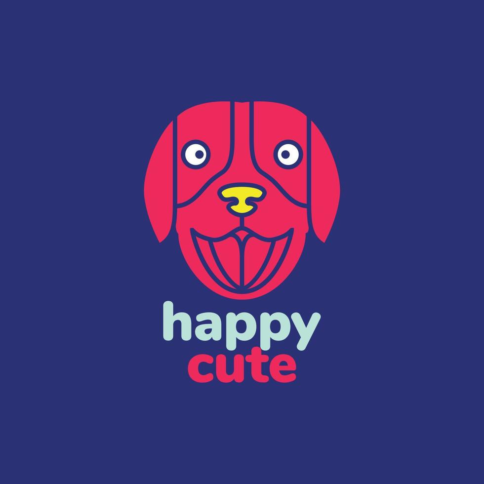 face dog rottweiler smile happy mascot cute colorful logo design vector icon illustration template