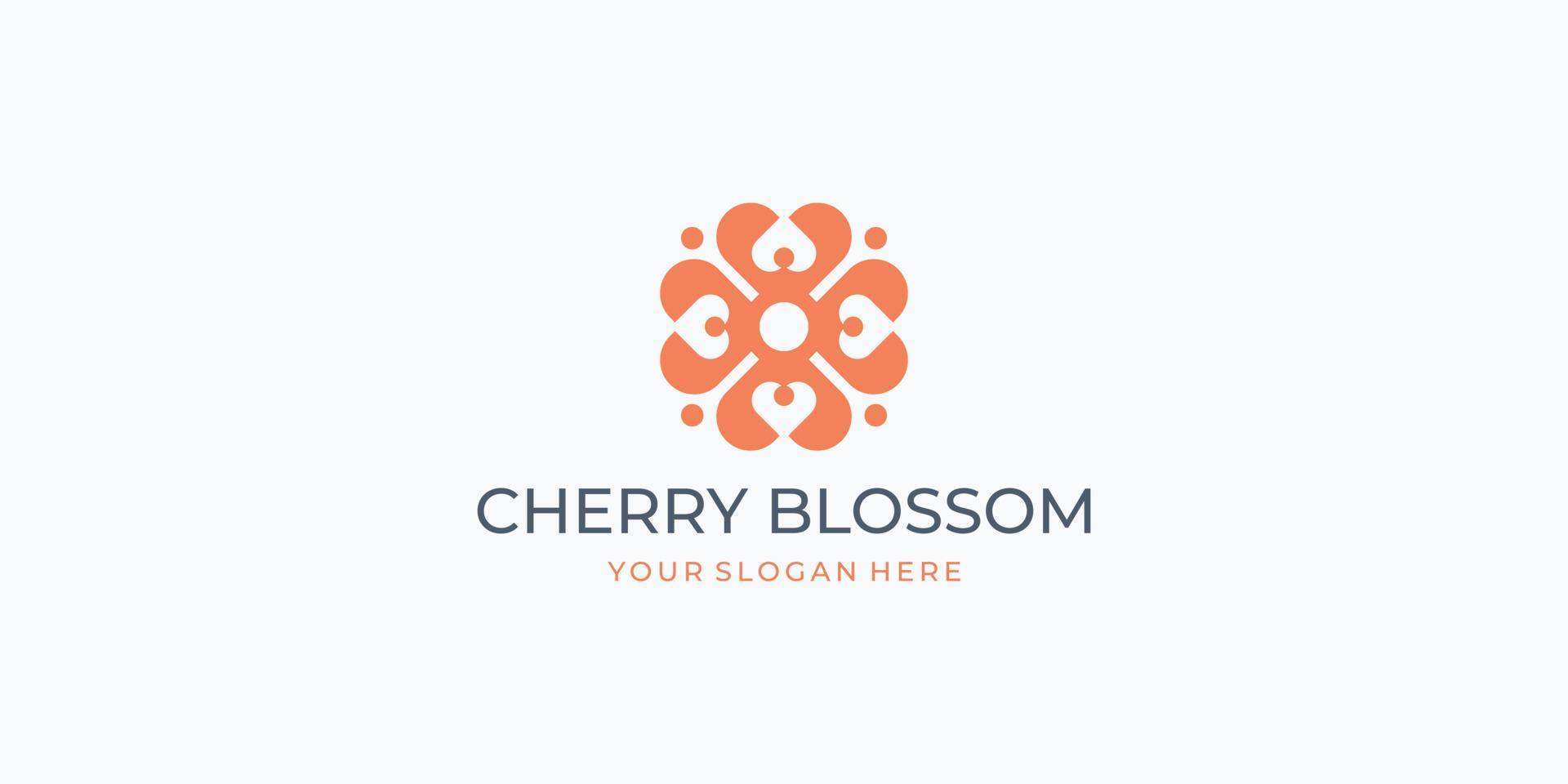 symbol Cherry blossom logo design vector template.