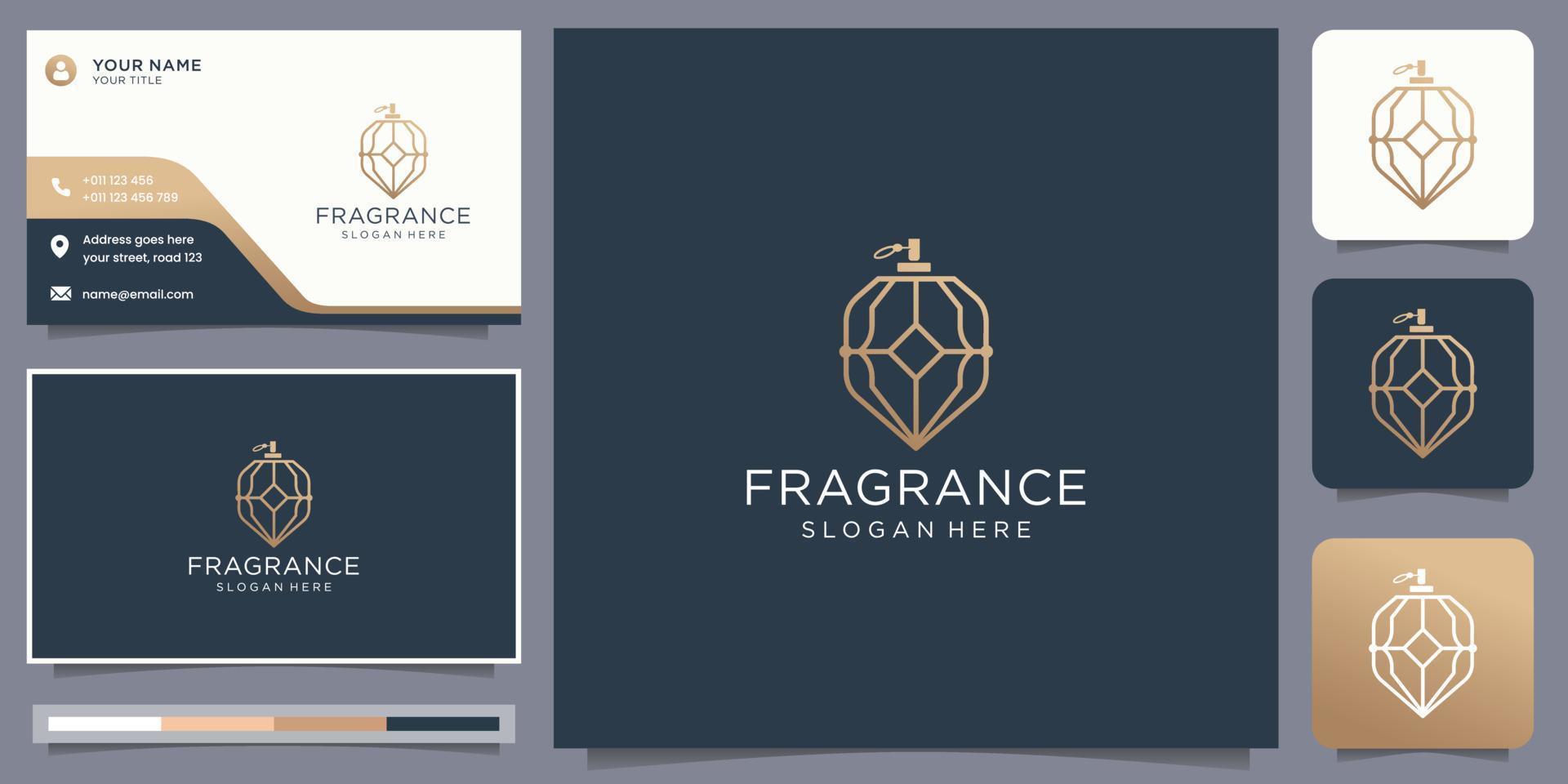 logotipo de perfume lineal de geometría. inspiración para el diseño de botellas de perfume vector