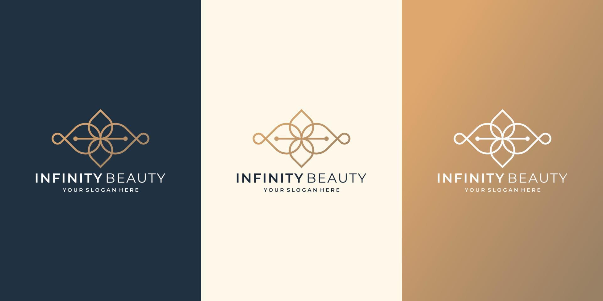 plantilla de logotipo de belleza infinita. logotipo creativo para cosmética, cuidado de la piel, moda. vector