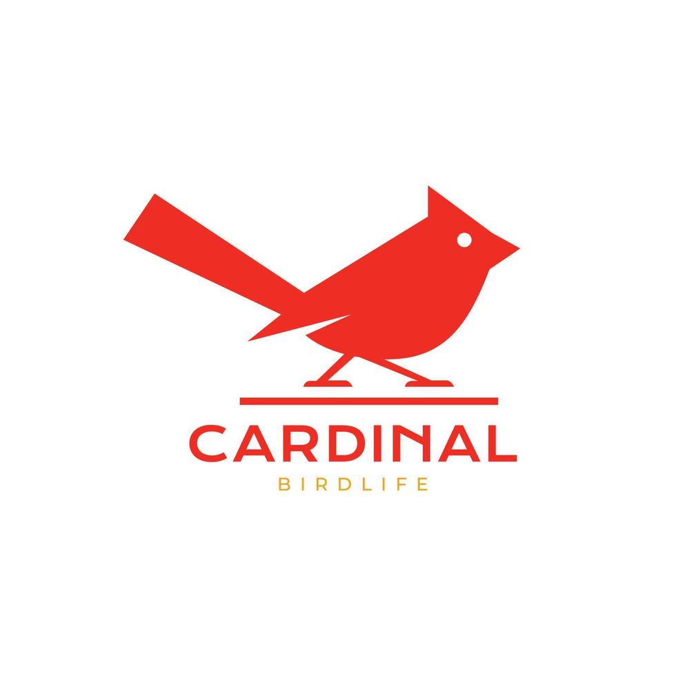 plantilla de ilustración de icono de diseño de logotipo aislado moderno exótico cardenal de pájaro rojo vector