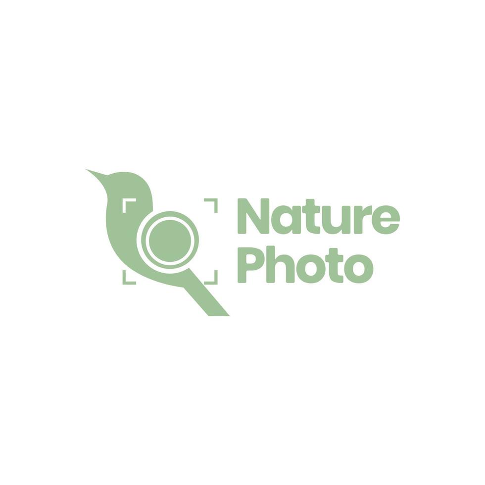 fotógrafo naturaleza salvaje pájaro obturador cámara foto moderno logotipo diseño vector icono ilustración plantilla