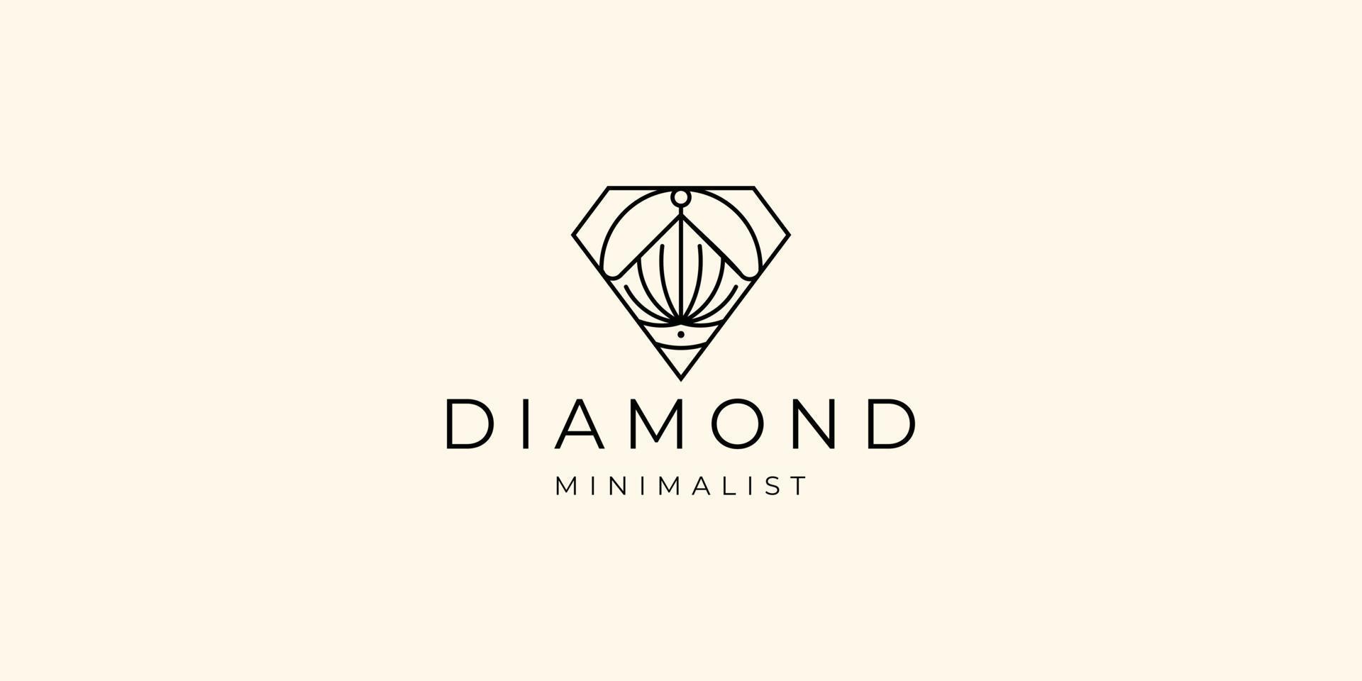 abstract lines diamond gem logo template. minimalist mono line diamond inspiration. vector