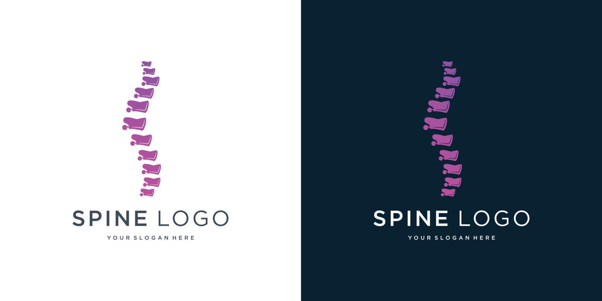 Abstract spine vector logo template. Spine bones illustration. Merging round shapes.