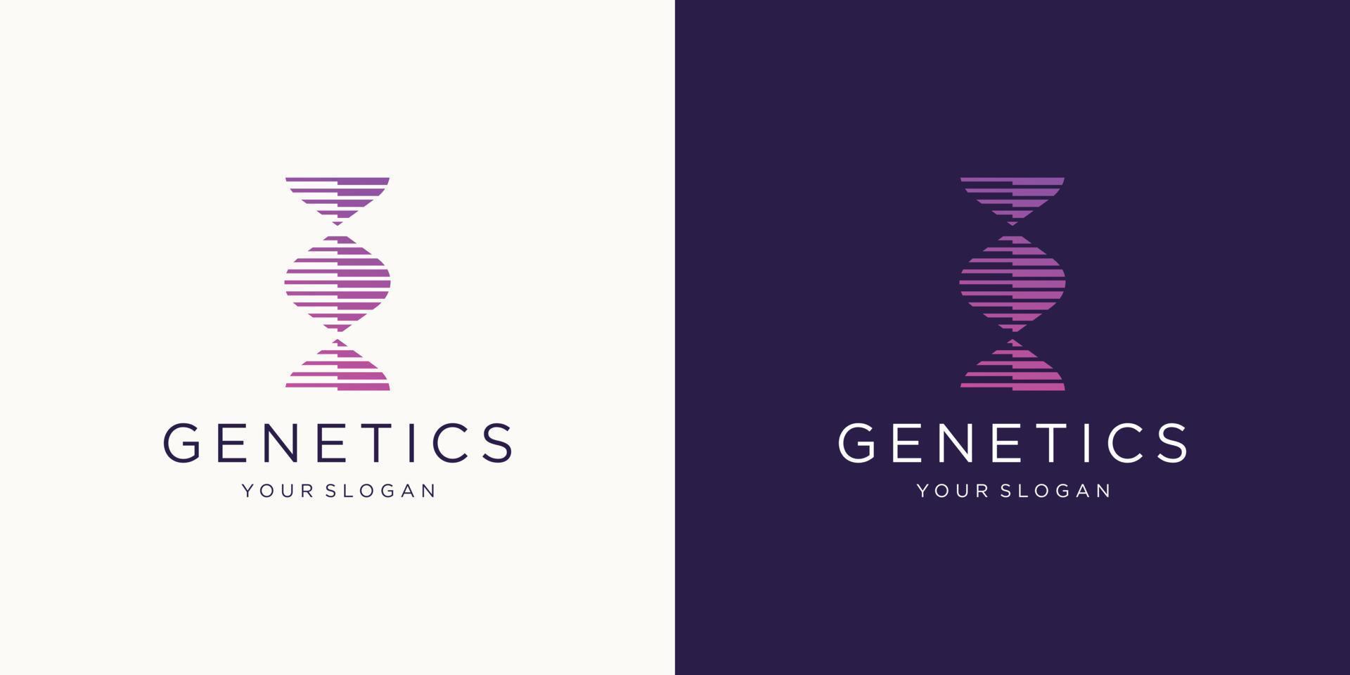 DNA logo line minimalist design with dot technology. symbol for science technology vector