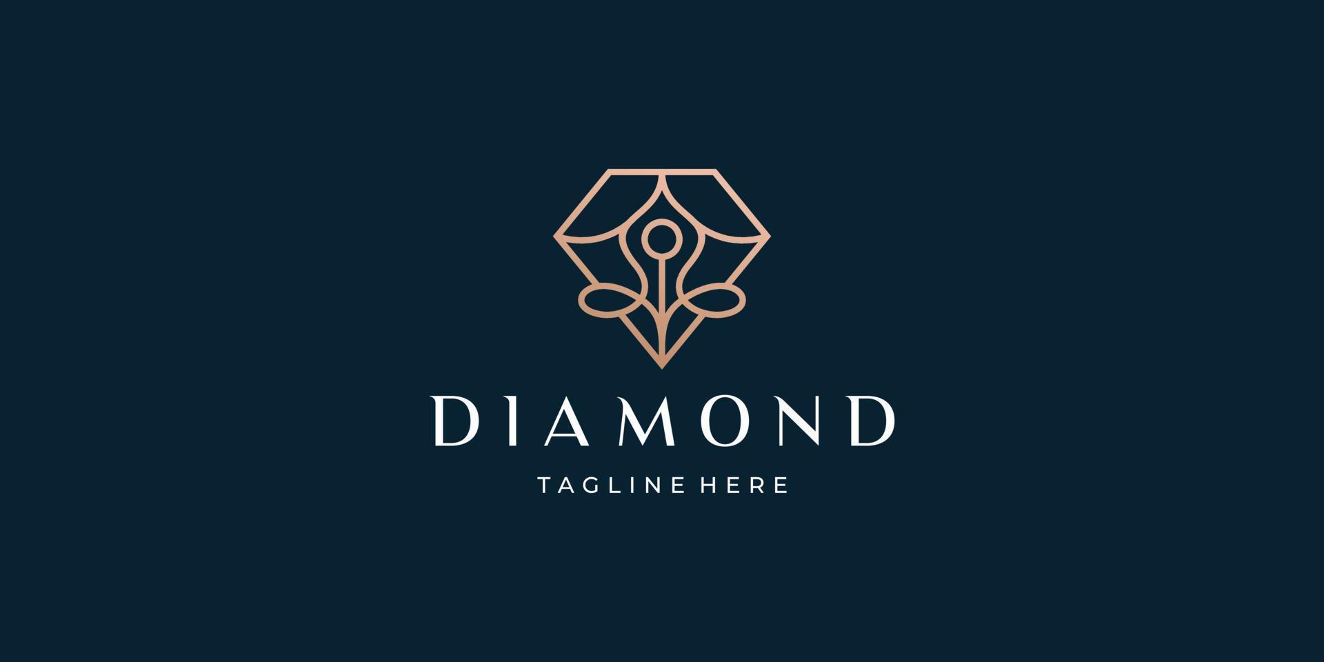 plantilla de diseño de logotipo de diamante minimalista. vector