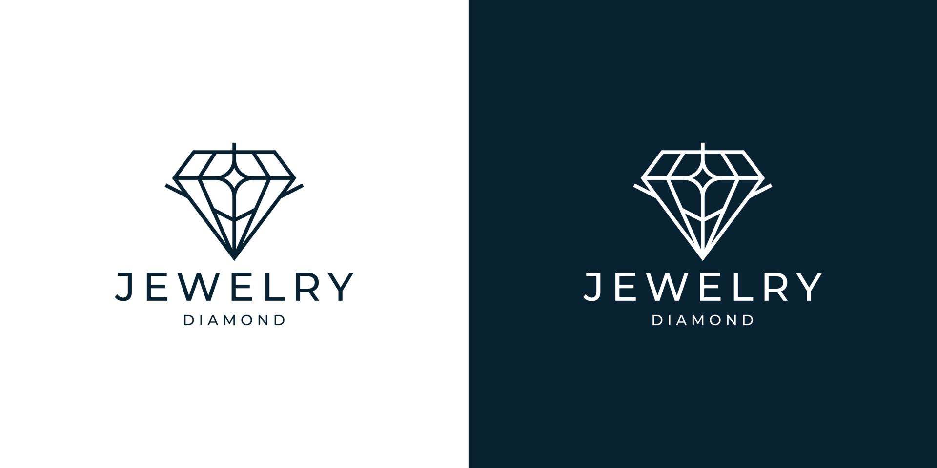 geometry diamonds gem logo with light concept, line minimalist jewelry