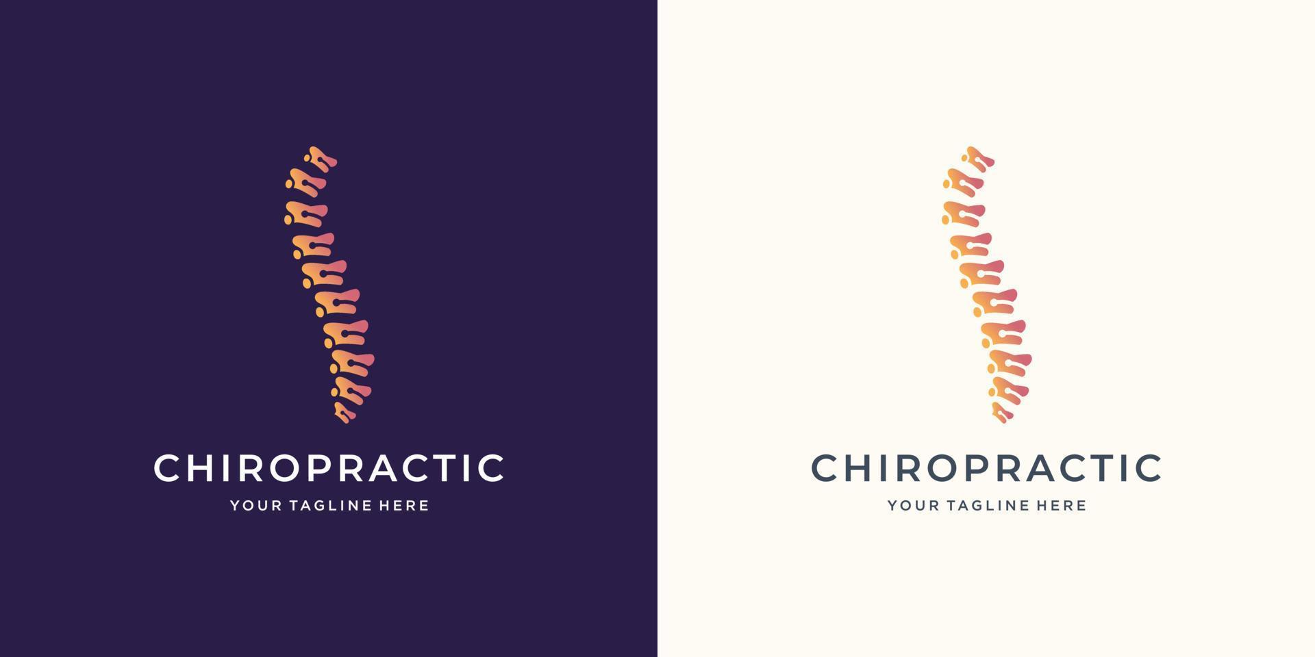 Abstract spine vector logo template. Spine bones illustration. Merging round shapes.
