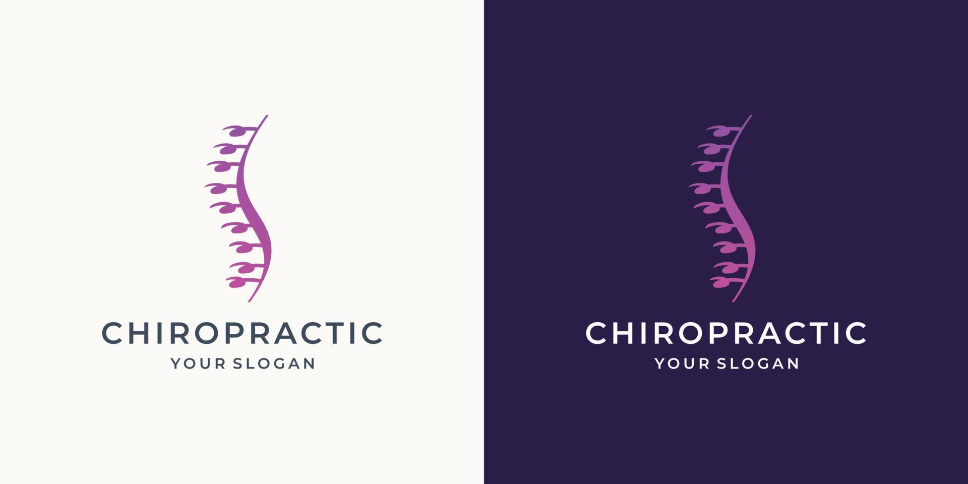 chiropractic logo design with luxury dot lines with vertical linear shape concept design. vector