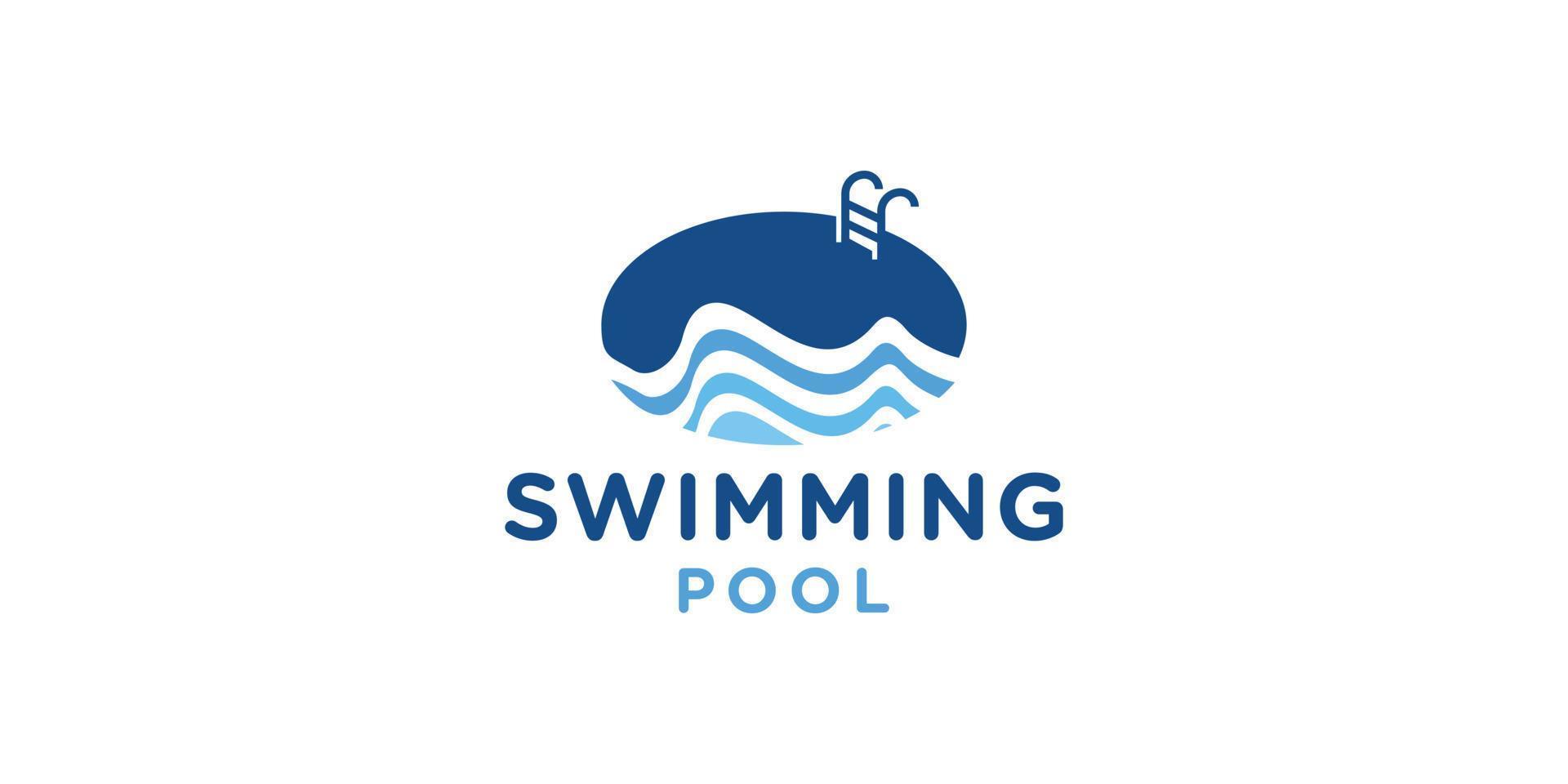 Vector swimming pool logo design illustration